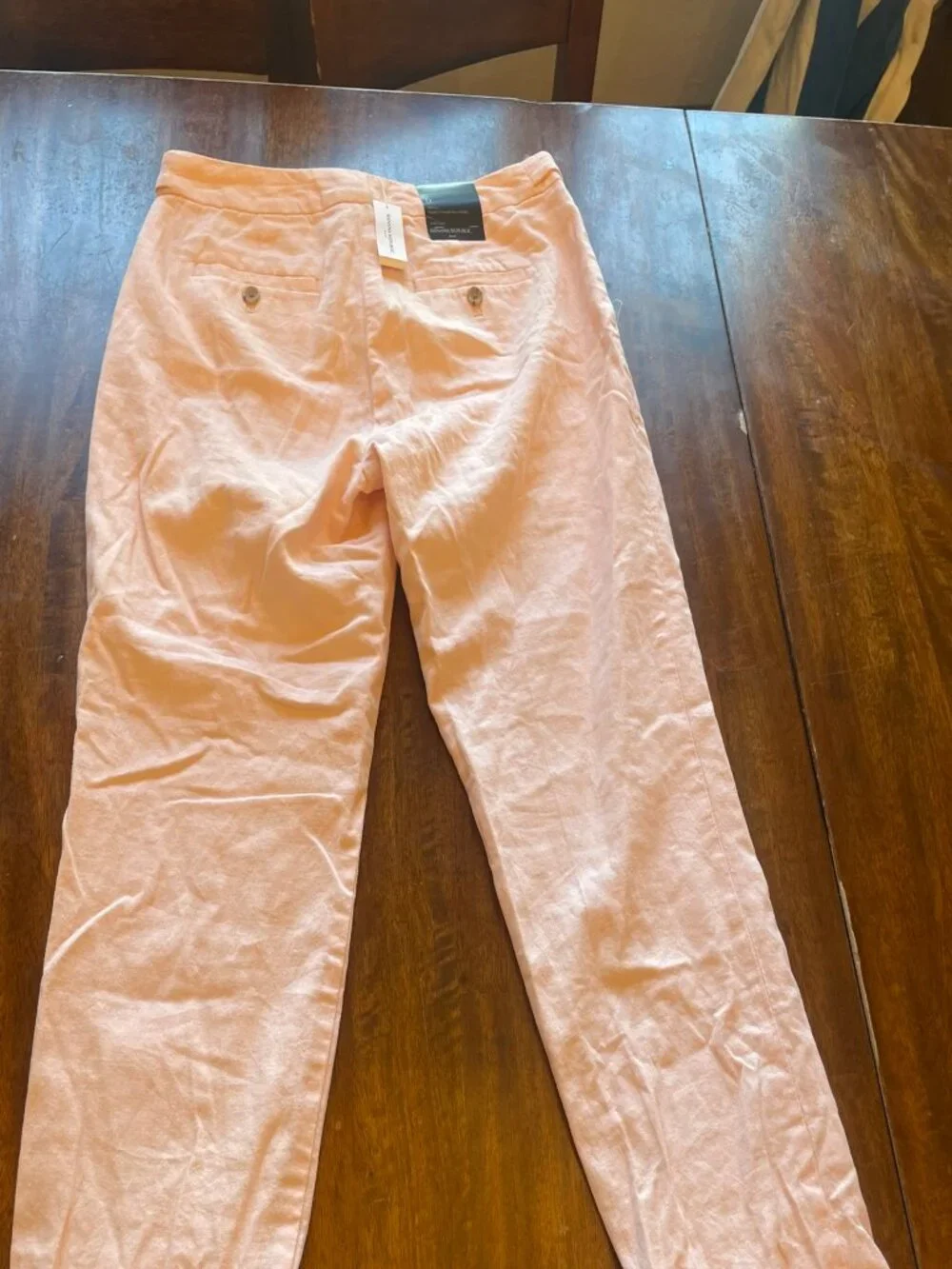 Banana Republic Avery Blush Pink Linen Cotton Straight Pants Sz 6 NWT